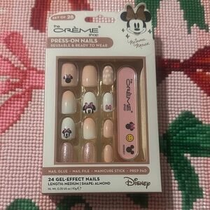 The Crème Shop Disney Minnie Mouse Press-On Nails - Pink and Gold